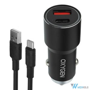 شارژر فندکی اکسیژن AC03 38W | شارژ سریع موبایل و دستگاه‌ها