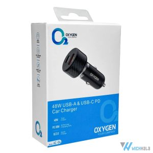 شارژر فندکی اکسیژن AC04 48W | شارژ سریع موبایل و دستگاه‌ها