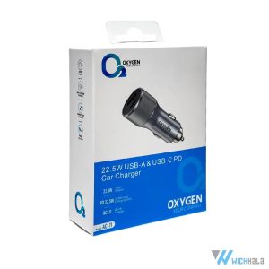 شارژر فندکی AC11 اکسیژن 22.5 وات – شارژ سریع USB و PD خودرو