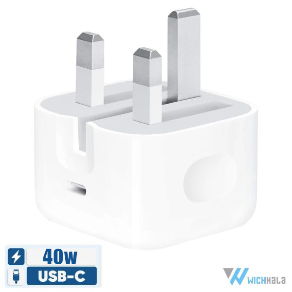 شارژر ۴۰ وات اپل ۳ پین | آداپتور اورجینال Apple Store + ارسال رایگان