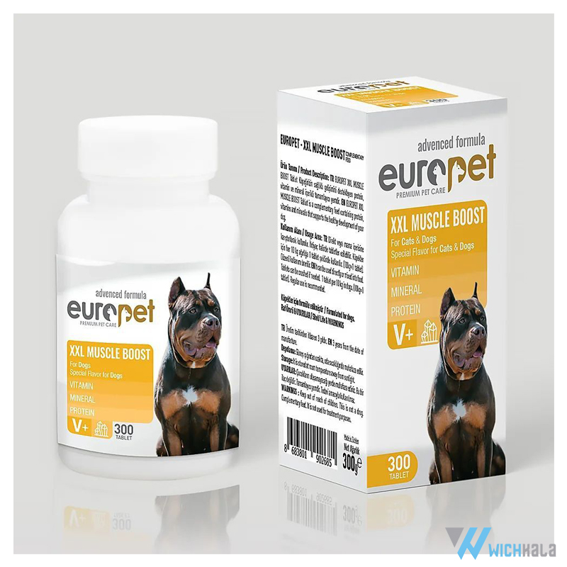 قرص تقویت عضله و عضله ساز سگ یوروپت ماسکل بوست europet xxl muscle boost(اصل)
