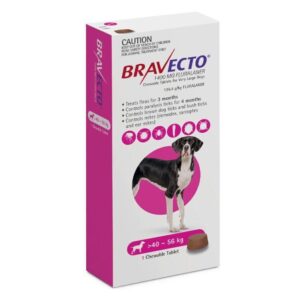 قرص جویدنی ضد کک،کنه و جرب براوکتو bravecto مخصوص سگ مناسب وزن 40 تا 56 کیلو(اصل)