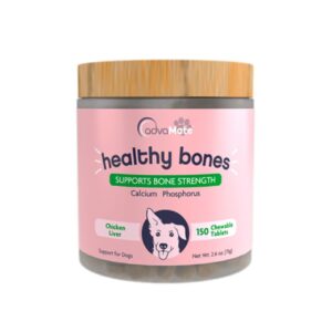 قرص مکمل تقویت مفاصل و استخوان سگ ادواکر مدل healthy bones بسته 150 عددی