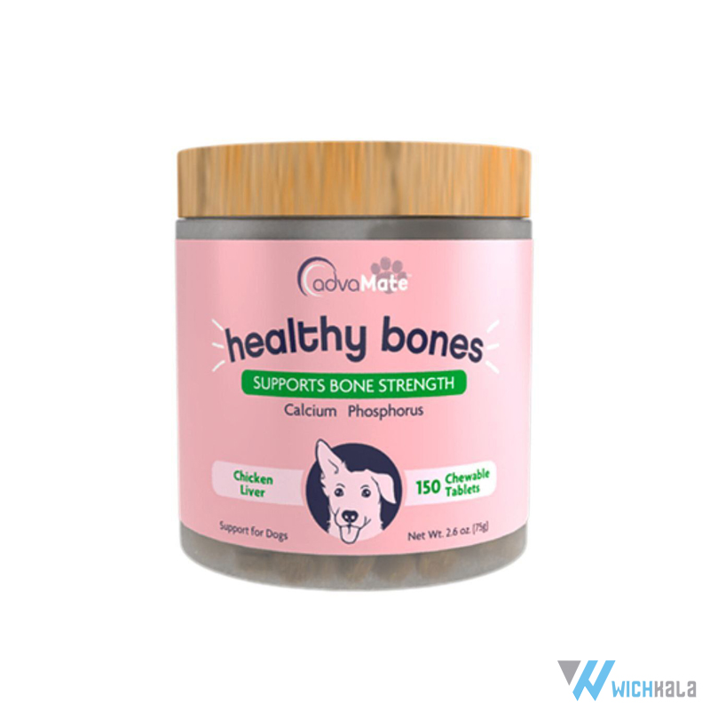 قرص مکمل تقویت مفاصل و استخوان سگ ادواکر مدل healthy bones بسته 150 عددی
